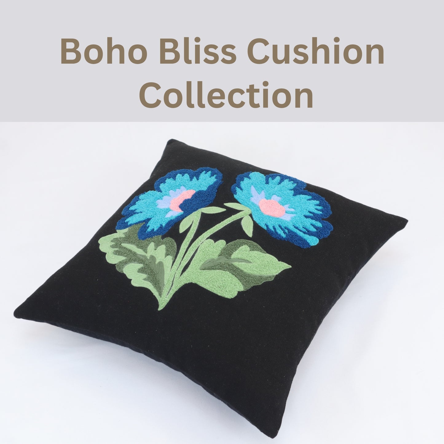 Premium Cushion Cover  | Handmade with Intricate Embroidered Cushion Cover with Hidden Zipper