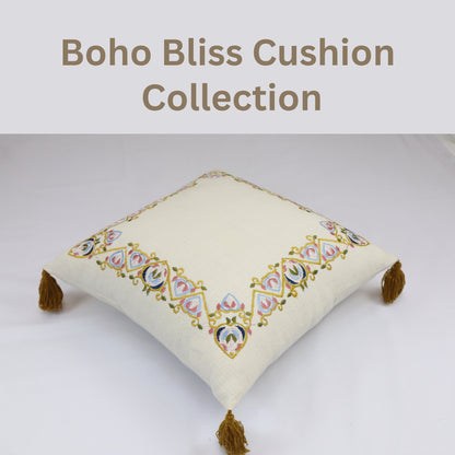 Premium Cushion Cover  | Handmade with Intricate Embroidered Cushion Cover with Hidden Zipper