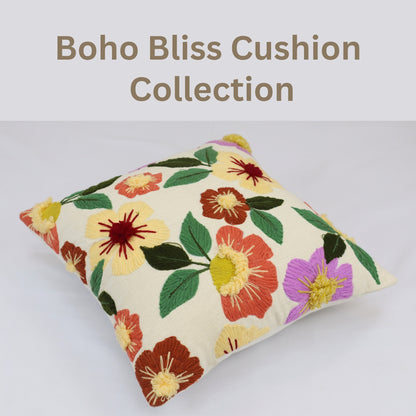 Premium Cushion Cover  | Handmade with Intricate Embroidered Cushion Cover with Hidden Zipper