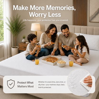 HeavenBirds Waterproof Mattress Protector | King Size 78"x72" | White | Cotton Terry | Machine Washable