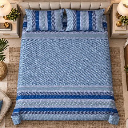 Heavenbirds 300 TC Premium Cotton Bedsheet with 2 Pillow Covers | Ultra Soft & Color Fade Resistant