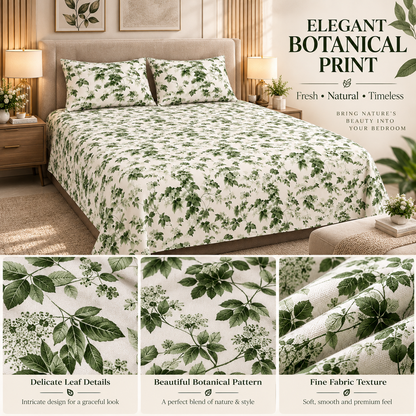 Heavenbirds 300 TC Premium Cotton Bedsheet with 2 Pillow Covers | Ultra Soft & Color Fade Resistant