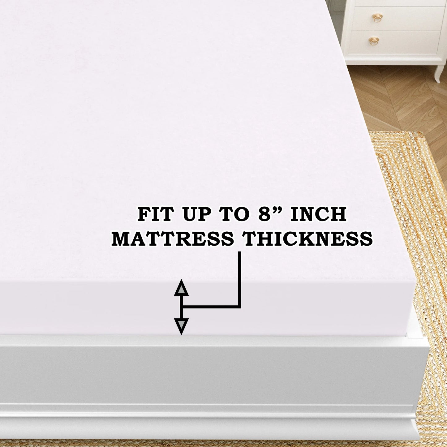 100% Waterproof Premium Cotton Feel Mattress Protector King Size (72*78*8)