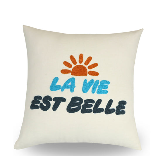 Premium Cushion Cover  | Handmade with Intricate Embroidered Cushion Cover with Hidden Zipper